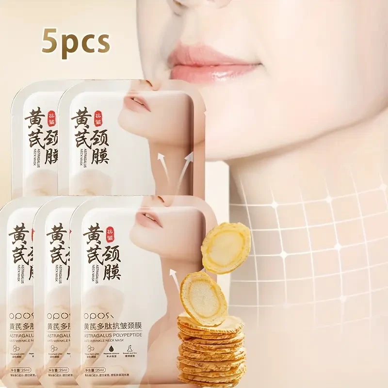 OPOSI Astragalus Polypeptide Neck Mask – Hydrating, Lifting & Neckline-Smoothing Treatment (5pcs)