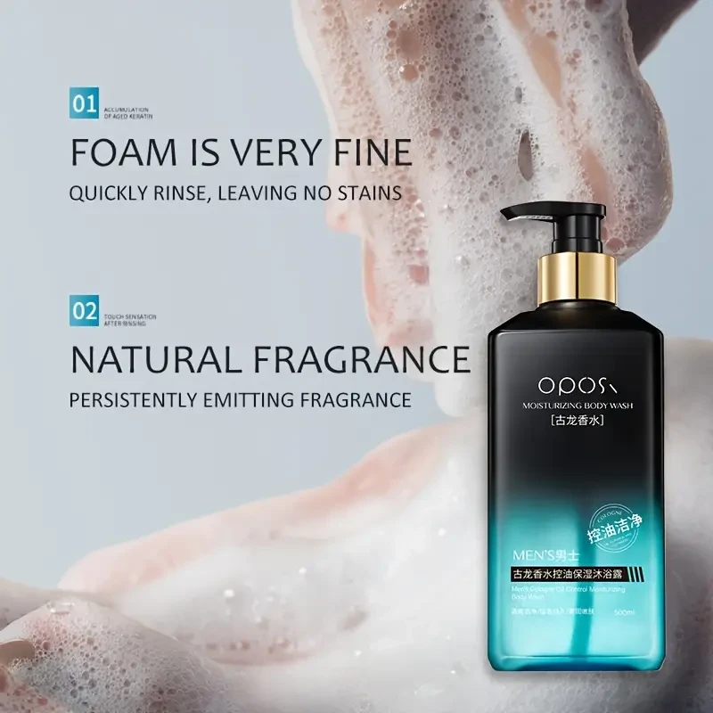 OPOSI Men’s Cologne Shower Gel – Deep Cleansing 2-in-1 Shampoo & Body Wash