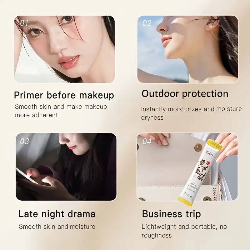 OPOSI Astragalus Leave-On Sleeping Mask – 30 Herbal Collagen Strips for Overnight Hydration & Glow