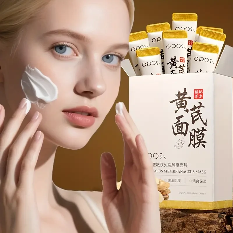 OPOSI Astragalus Leave-On Sleeping Mask – 30 Herbal Collagen Strips for Overnight Hydration & Glow