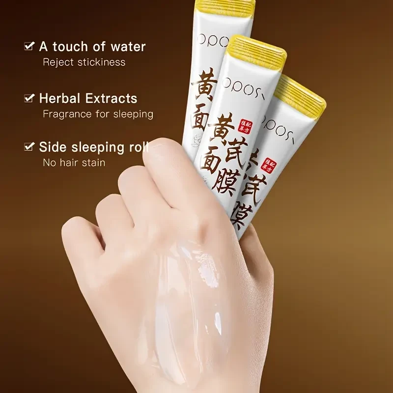 OPOSI Astragalus Leave-On Sleeping Mask – 30 Herbal Collagen Strips for Overnight Hydration & Glow