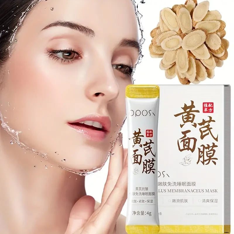 OPOSI Astragalus Leave-On Sleeping Mask – 30 Herbal Collagen Strips for Overnight Hydration & Glow