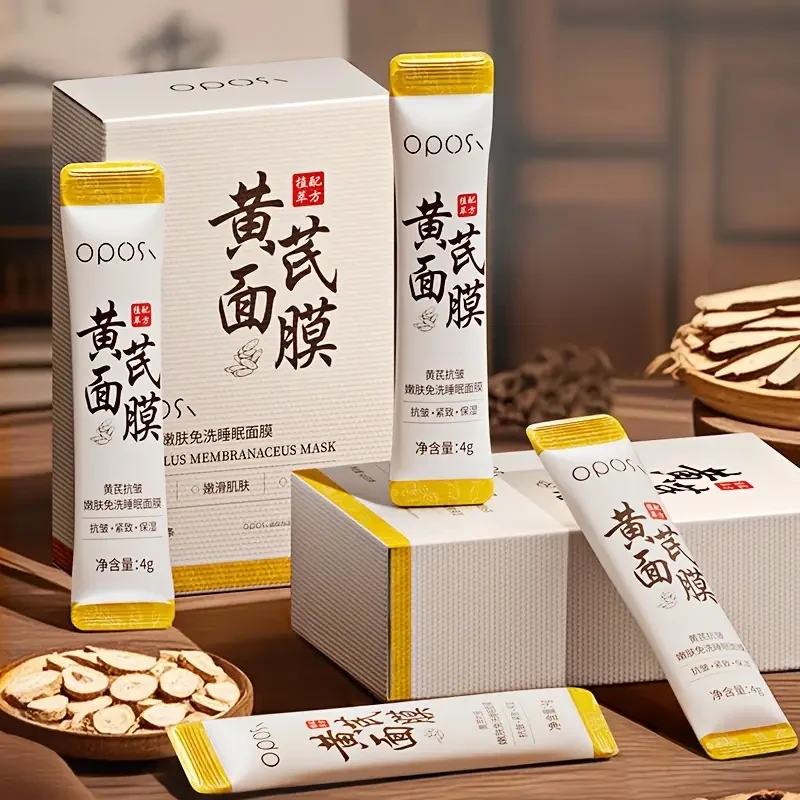 OPOSI Astragalus Leave-On Sleeping Mask – 30 Herbal Collagen Strips for Overnight Hydration & Glow