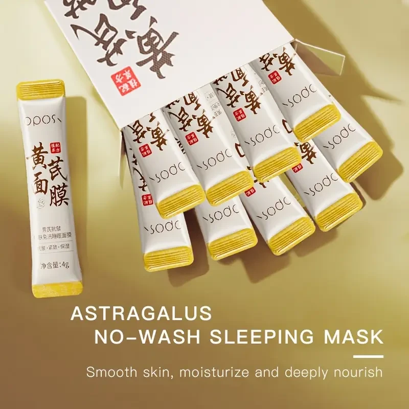 OPOSI Astragalus Leave-On Sleeping Mask – 30 Herbal Collagen Strips for Overnight Hydration & Glow