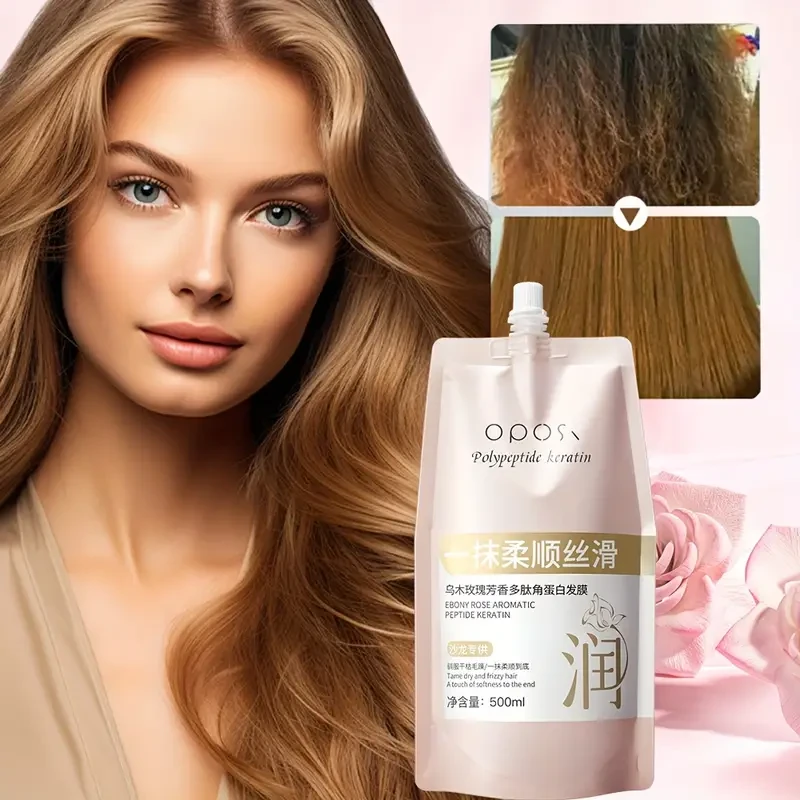 OPOSI Ebony Rose Aromatic Peptide Keratin Hair Mask – Professional Softening, Smoothing & Hydrating Treatment (500ml)