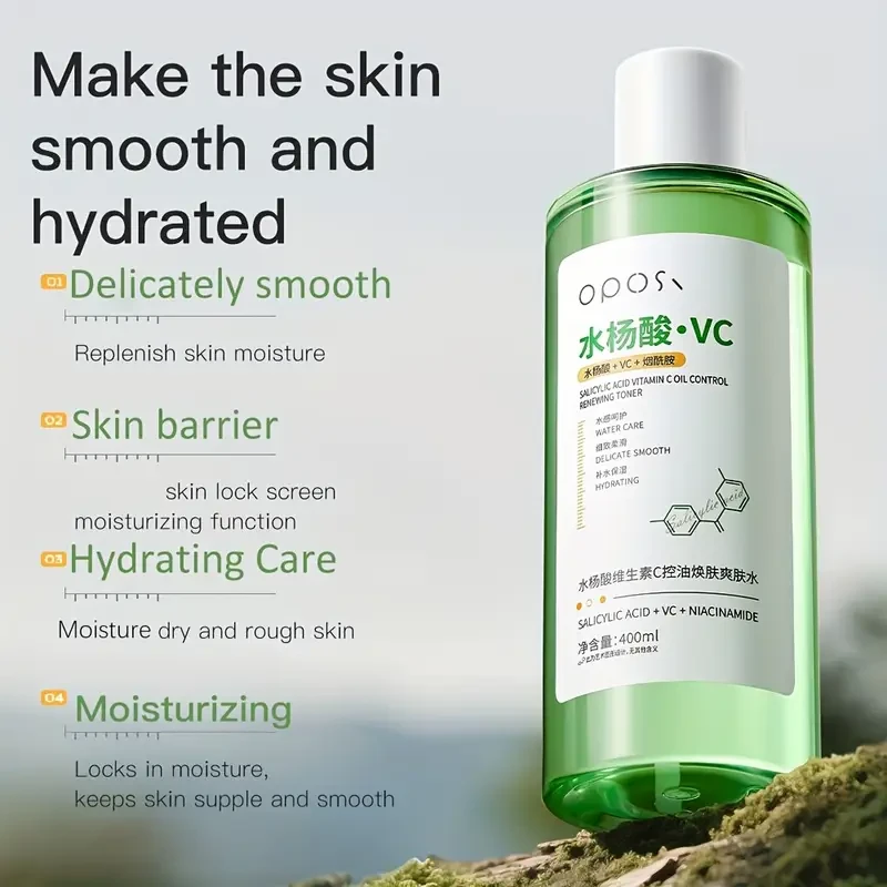 OPOSI Vitamin C & Salicylic Acid Toner – 400ml Korean-Style Brightening & Clarifying Mist