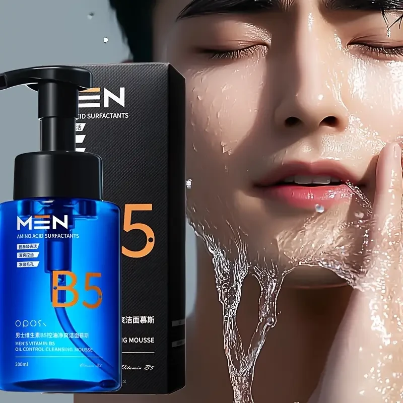 OPOSI Men’s Oil-Control Refreshing Cleansing Mousse – Deep Clean, Moisturize & Prep Skin (200ml)