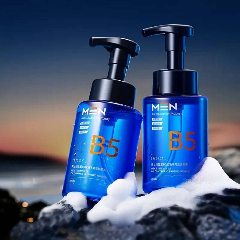 OPOSI Men’s Oil-Control Refreshing Cleansing Mousse – Deep Clean, Moisturize & Prep Skin (200ml)