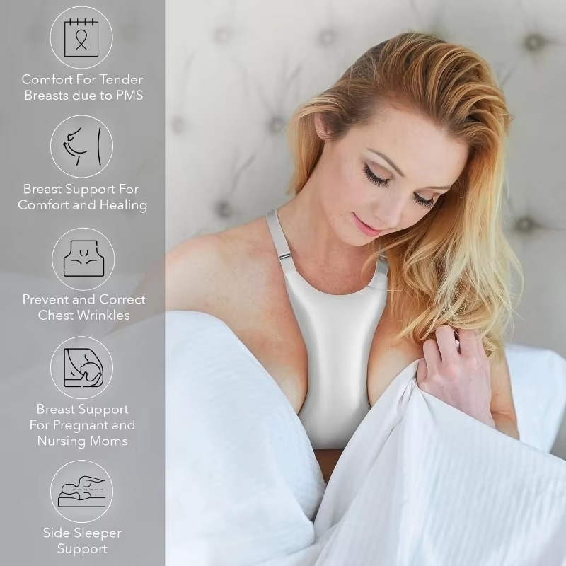 SilkRest™ Breast Support Pillow – Anti-Wrinkle Chest Pillow for Side Sleeping