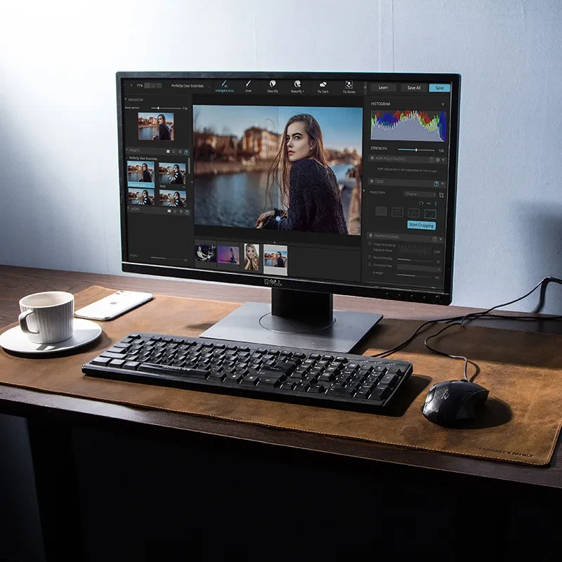 Extra large non-slip desktop computer desk leather pad