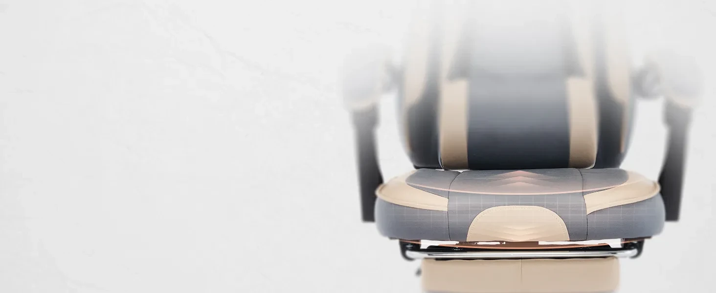 Gaming Chair, Ergonomic Computer Chair With Footrest And Massage Lumbar Support, Height Adjustable Swivel Video Game Chair For Adults, 300lb Max, Blue Beige