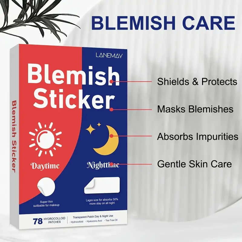 LANEMAY 78pcs Pimple Patch Set – Hydrocolloid Day & Night Acne Cover Patches