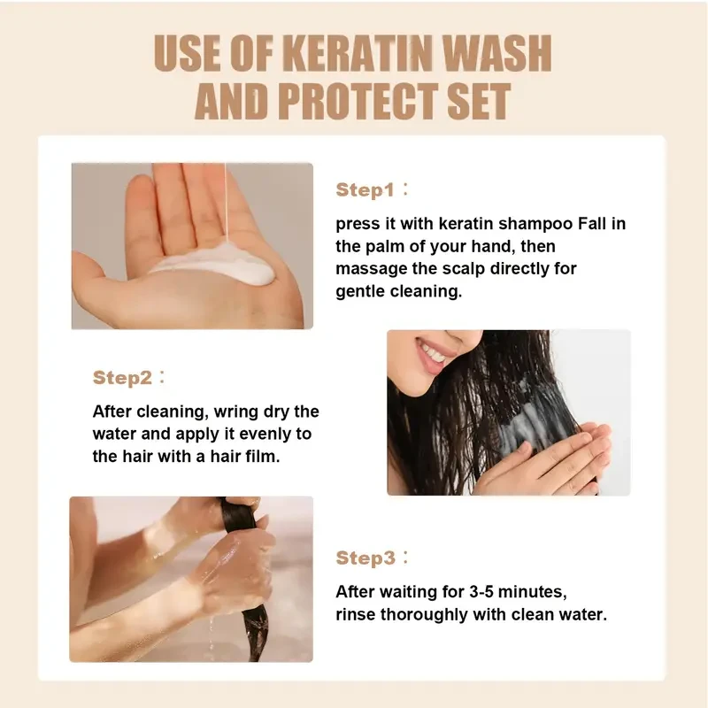 LANEMAY Keratin Smooth Shampoo & Conditioner Set – Moisturising, Strengthening & Anti-Breakage Formula (2pcs)