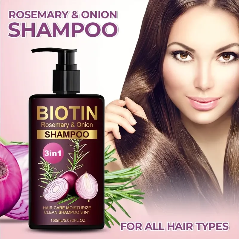 LANEMAY Biotin, Rosemary & Onion 3-in-1 Shampoo – Deep Clean, Moisturise & Strengthen