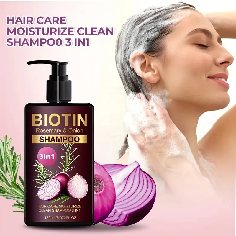 LANEMAY Biotin, Rosemary & Onion 3-in-1 Shampoo – Deep Clean, Moisturise & Strengthen
