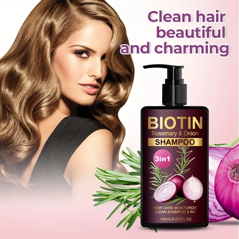 LANEMAY Biotin, Rosemary & Onion 3-in-1 Shampoo – Deep Clean, Moisturise & Strengthen