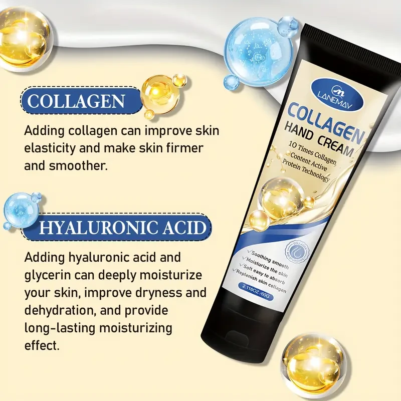 LANEMAY Collagen & Hyaluronic Acid Hand Cream – Intense Hydration & Elasticity Boost