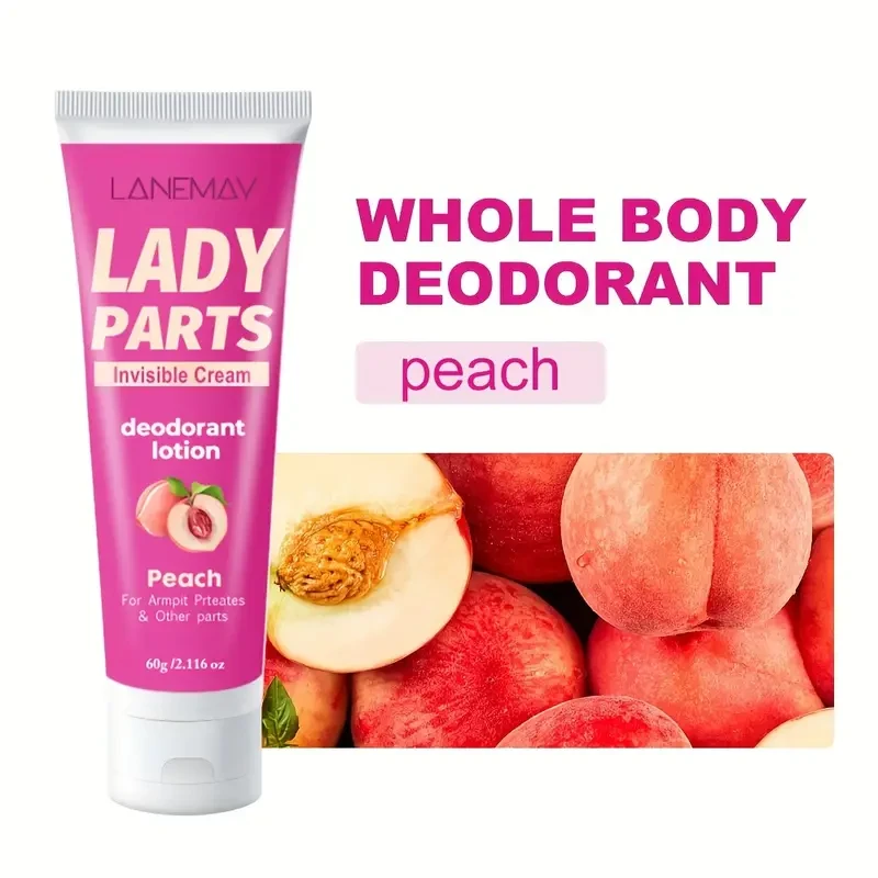 LANEMAY Peach Whole Body Deodorant for Women – 72H Odor Control, Aluminum-Free & Skin-Safe