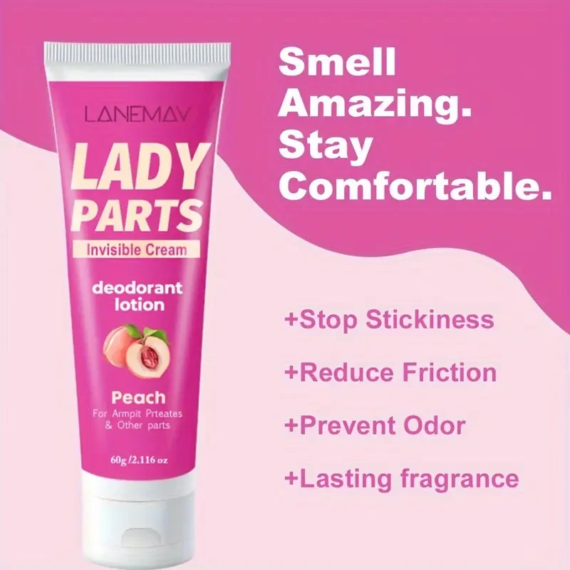 LANEMAY Peach Whole Body Deodorant for Women – 72H Odor Control, Aluminum-Free & Skin-Safe
