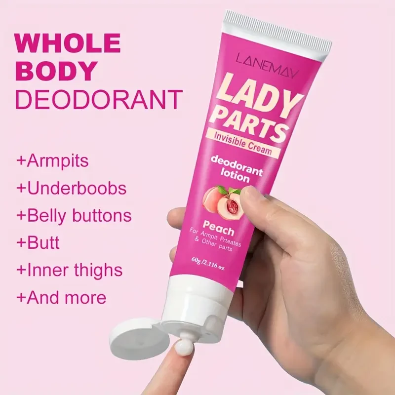 LANEMAY Peach Whole Body Deodorant for Women – 72H Odor Control, Aluminum-Free & Skin-Safe
