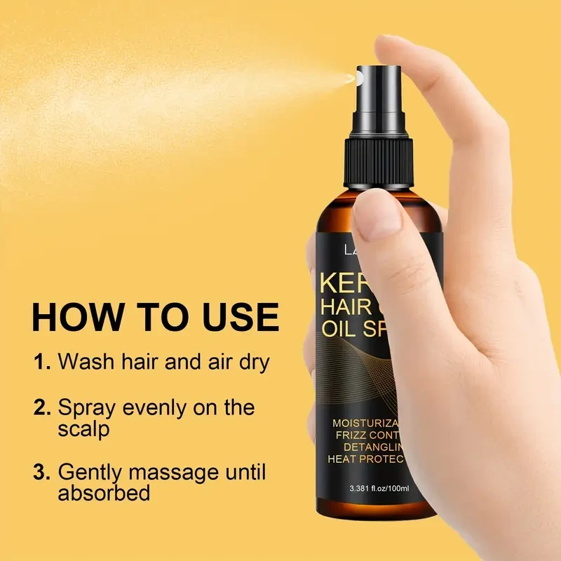 LANEMAY Keratin Hair Care Oil Spray – Deep Moisture, Shine & Frizz Control