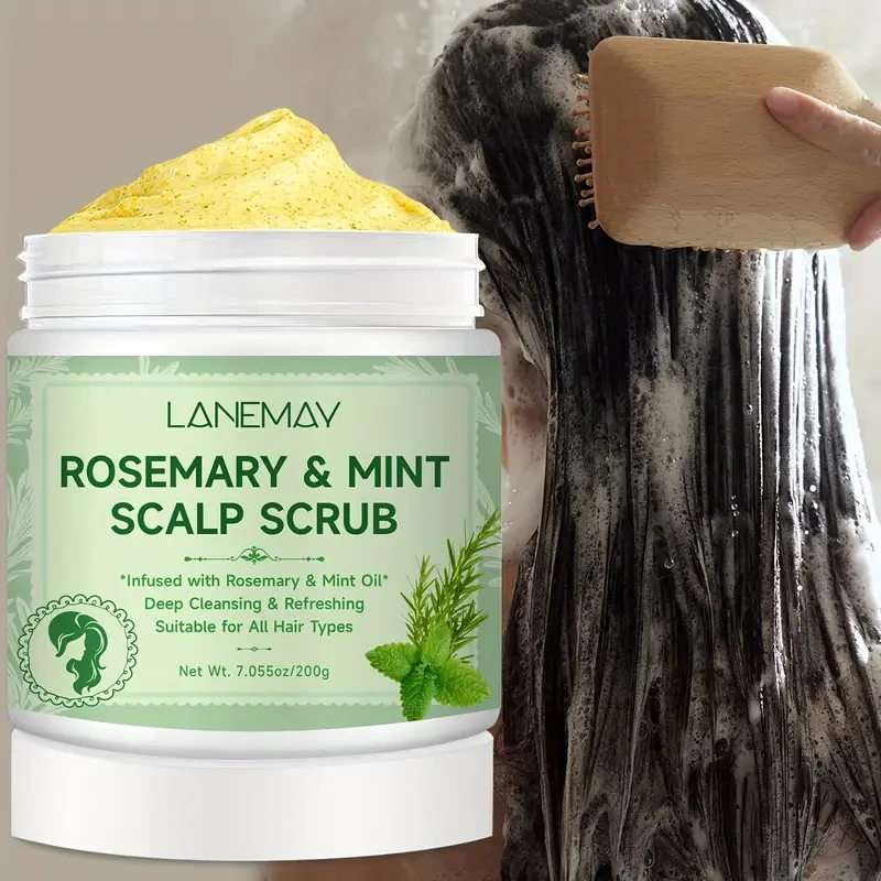 LANEMAY Rosemary & Mint Scalp Scrub – Deep Cleansing & Root-Strengthening Treatment