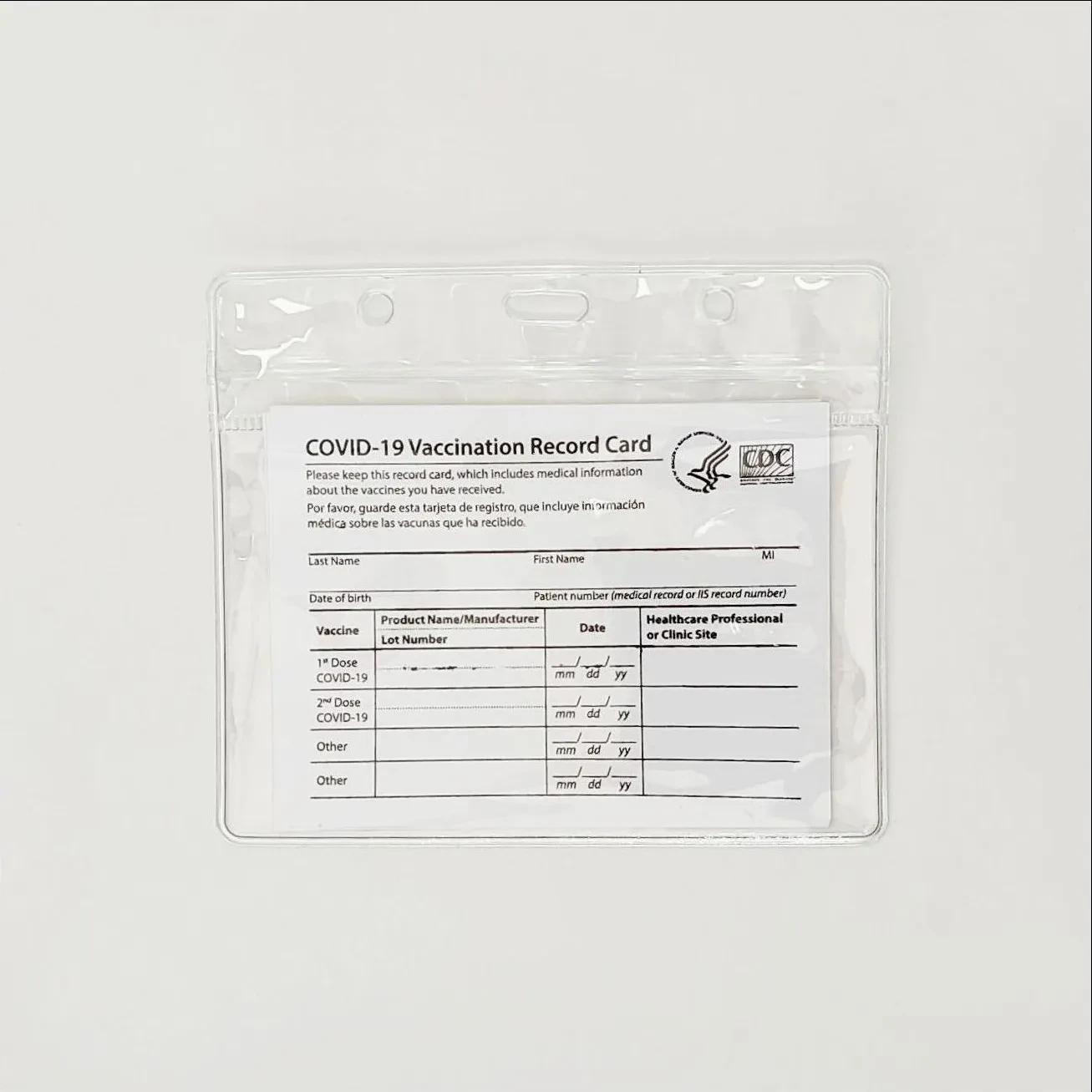 Vertical Transparent PVC Plastic Card Holder