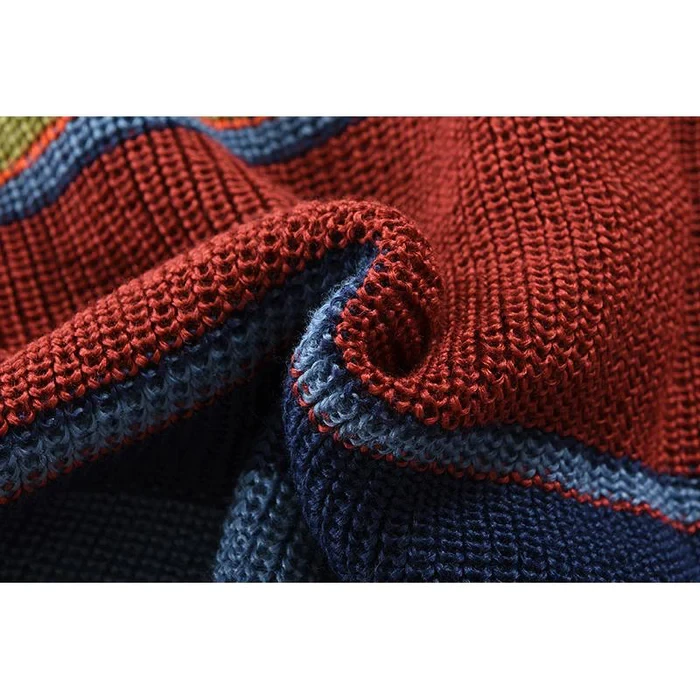 Men's Colorblock Lapel Sweater Jacket