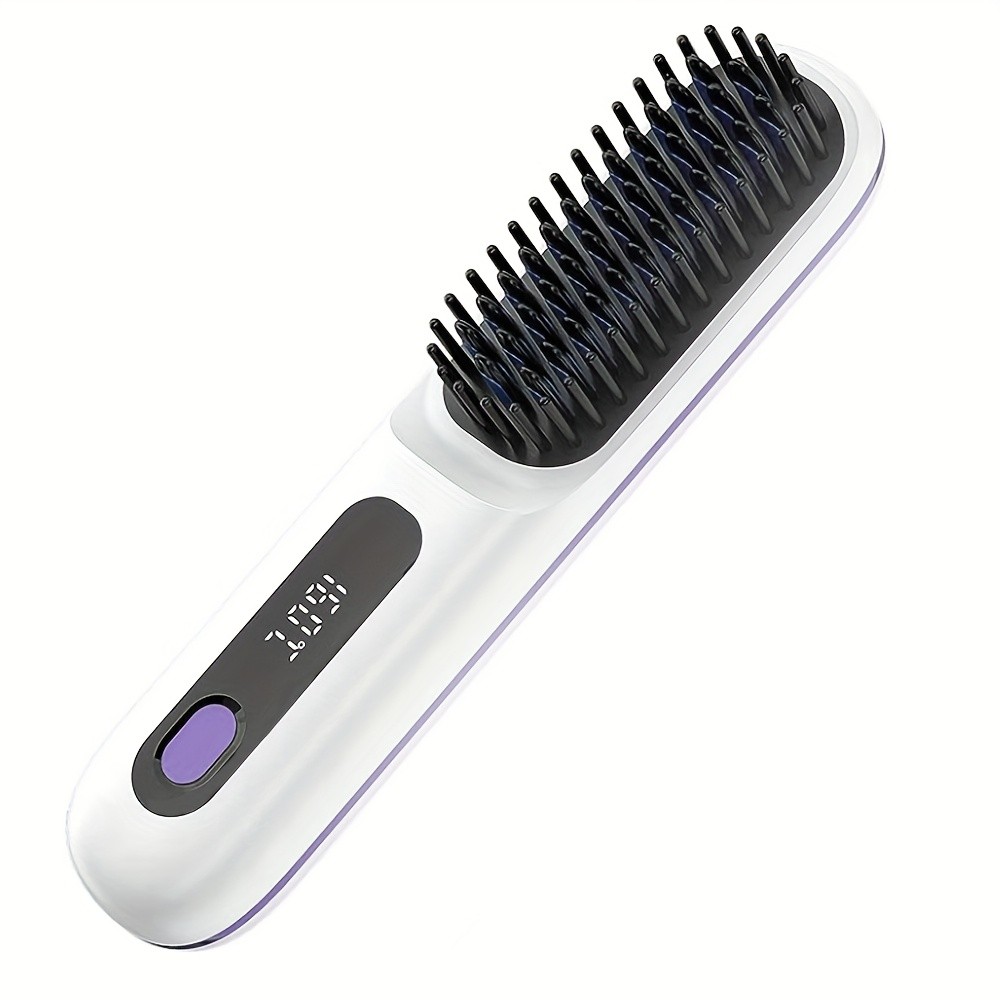 GENAI Cordless Hair Straightener Brush – Rapid Heating & Anti-Scald USB Rechargeable Hot Comb