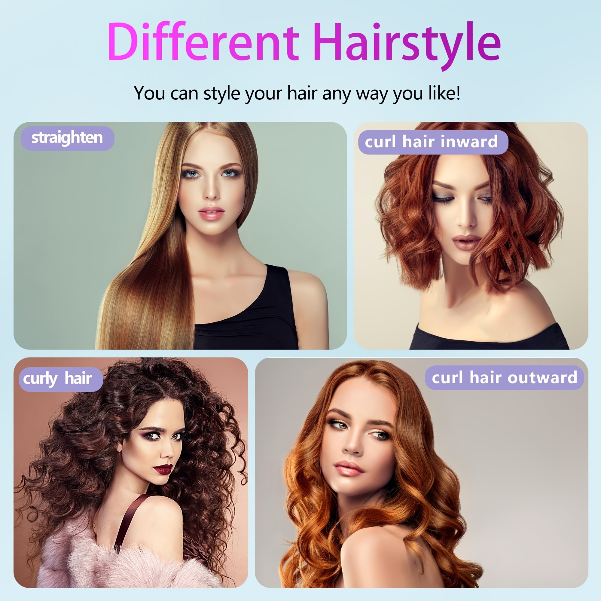 GENAI Cordless Hair Straightener Brush – Rapid Heating & Anti-Scald USB Rechargeable Hot Comb