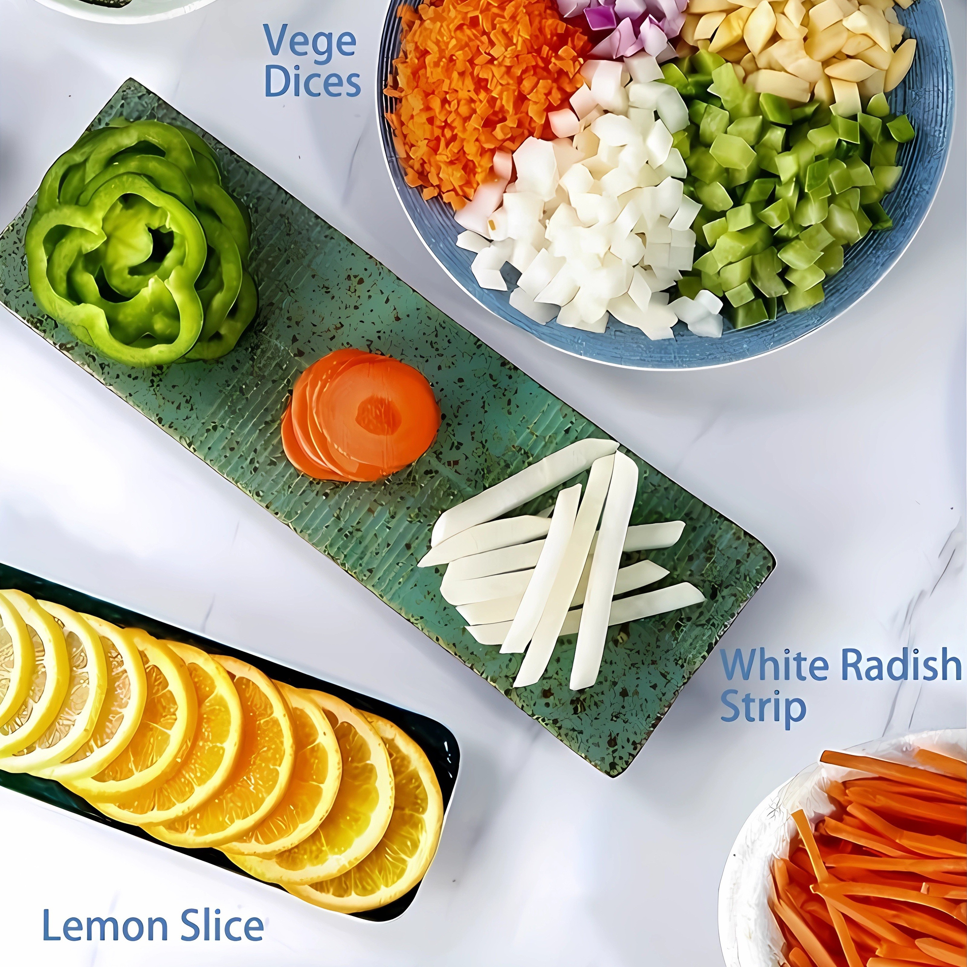 GENAI Multifunctional Vegetable Cutter – Adjustable Blade Slicer with Container for Shredding, Slicing, Dicing & Stripping