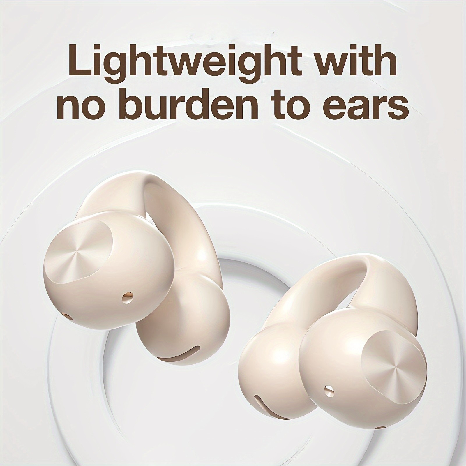 GENAI J01 Wireless Earbuds – Open-Ear Clip Headphones with Touch Volume Control