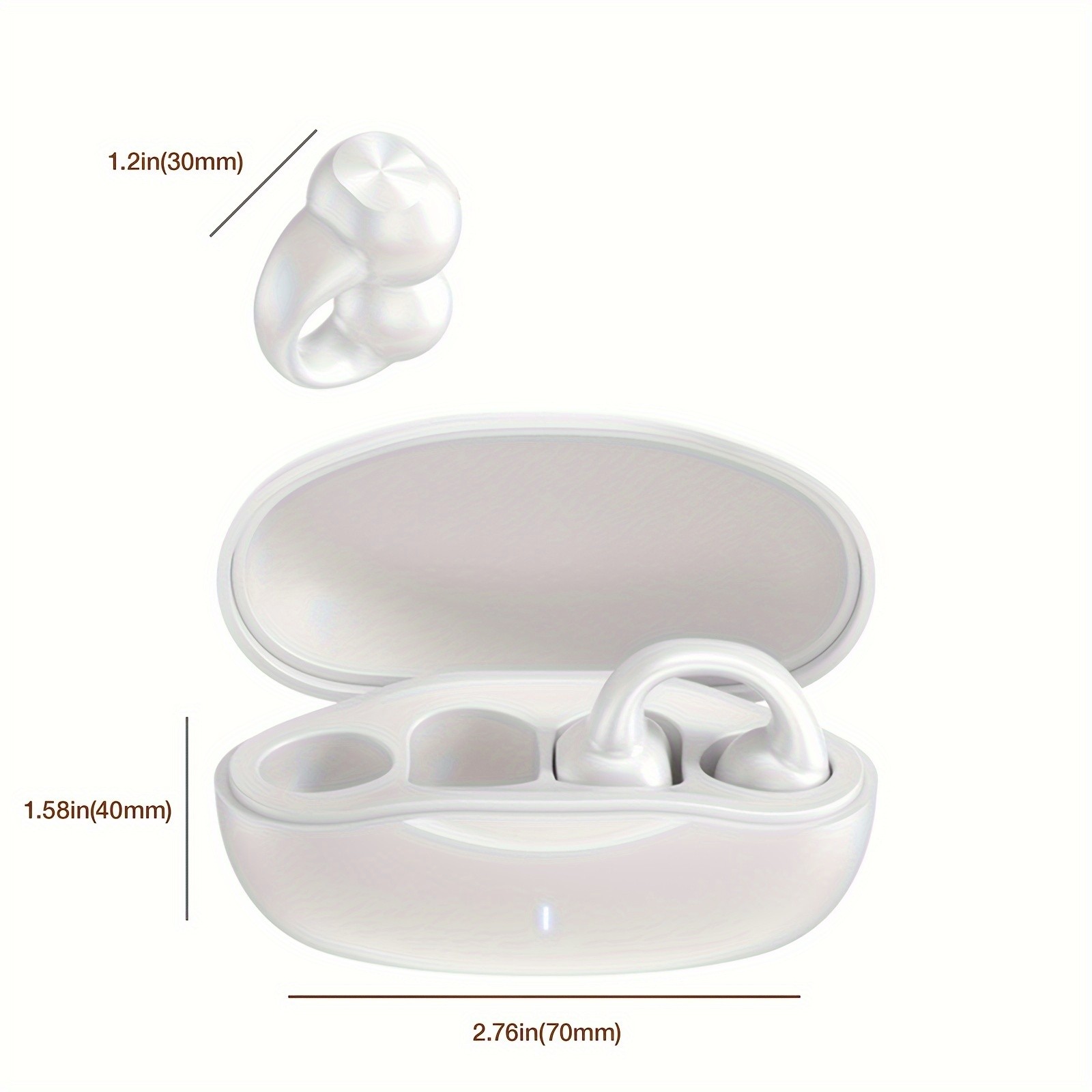 GENAI J01 Wireless Earbuds – Open-Ear Clip Headphones with Touch Volume Control