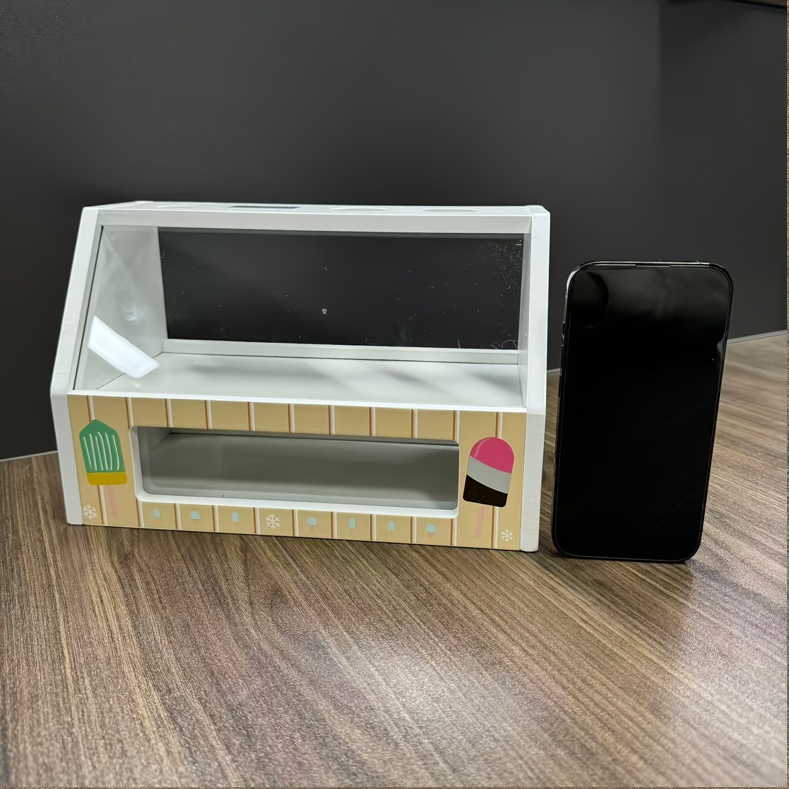 GENAI Ice Cream Counter Playset for Kids – Wooden Pretend Play Ice Cream Shop Fun