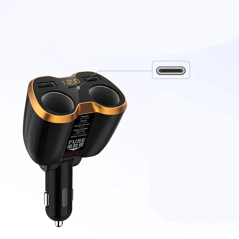 Senko M96 One For Two Car Charger One Point Two Cigarette Lighter