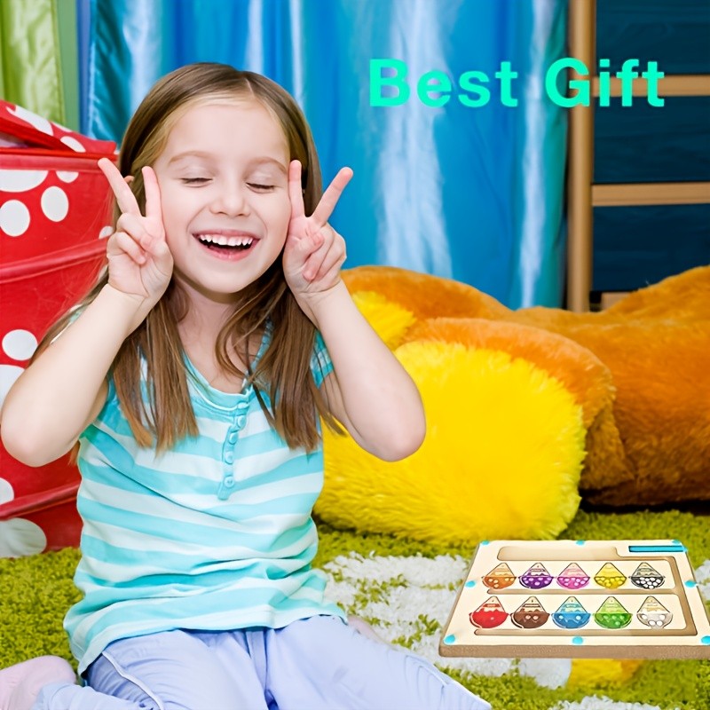 GENAI Wooden Magnetic Colour & Number Maze Puzzle Board – A Fun Learning Adventure for Curious Minds