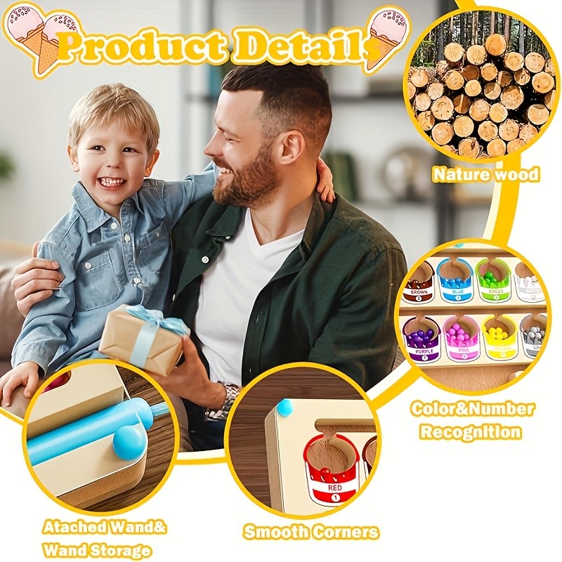 GENAI Wooden Magnetic Colour & Number Maze Puzzle Board – A Fun Learning Adventure for Curious Minds