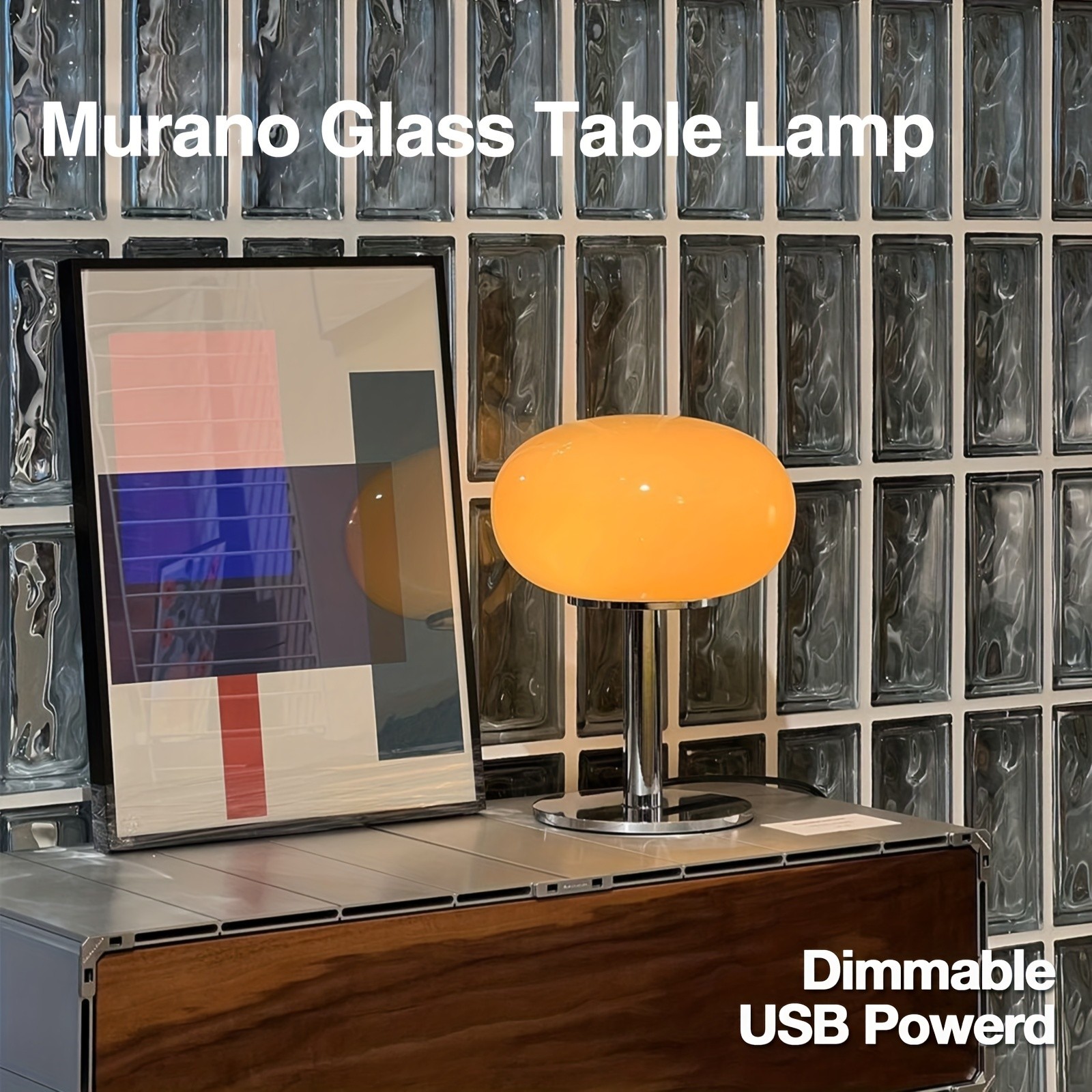 GENAI Murano Glass Table Lamp – Dimmable USB Ambient Lighting for Modern Kiwi Spaces