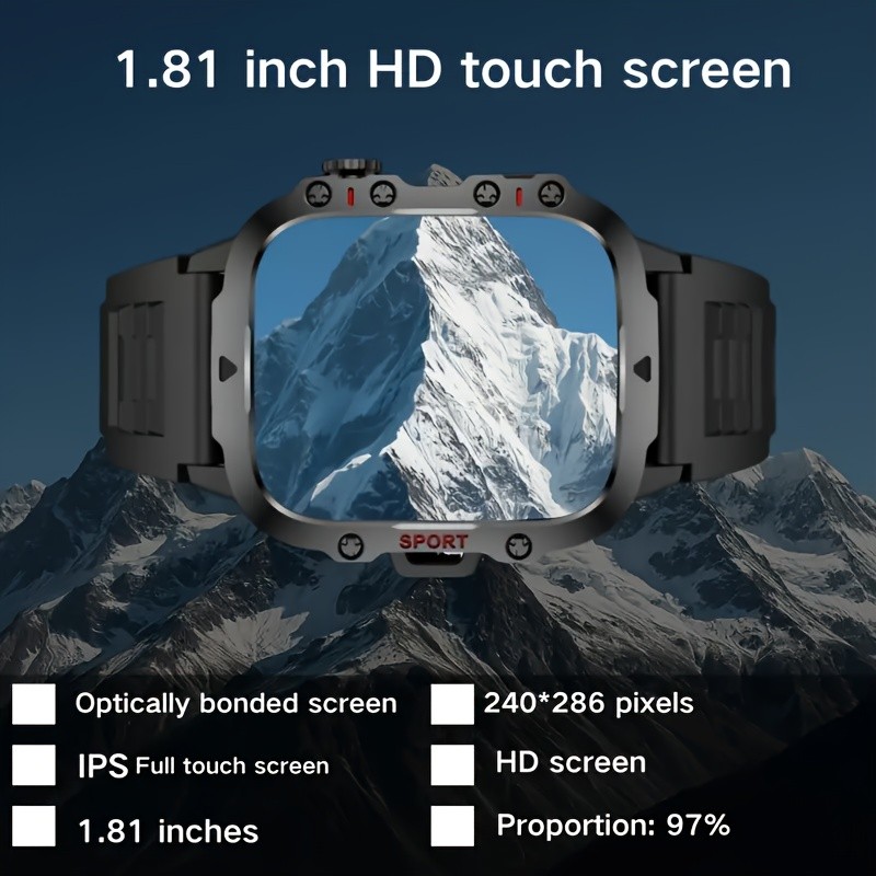 ERUN Men’s Outdoor Smart Watch – 4.6 cm HD Touchscreen Power for Sport, Adventure & Everyday Life