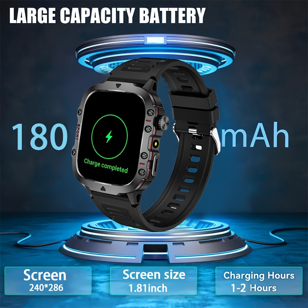 ERUN Men’s Outdoor Smart Watch – 4.6 cm HD Touchscreen Power for Sport, Adventure & Everyday Life