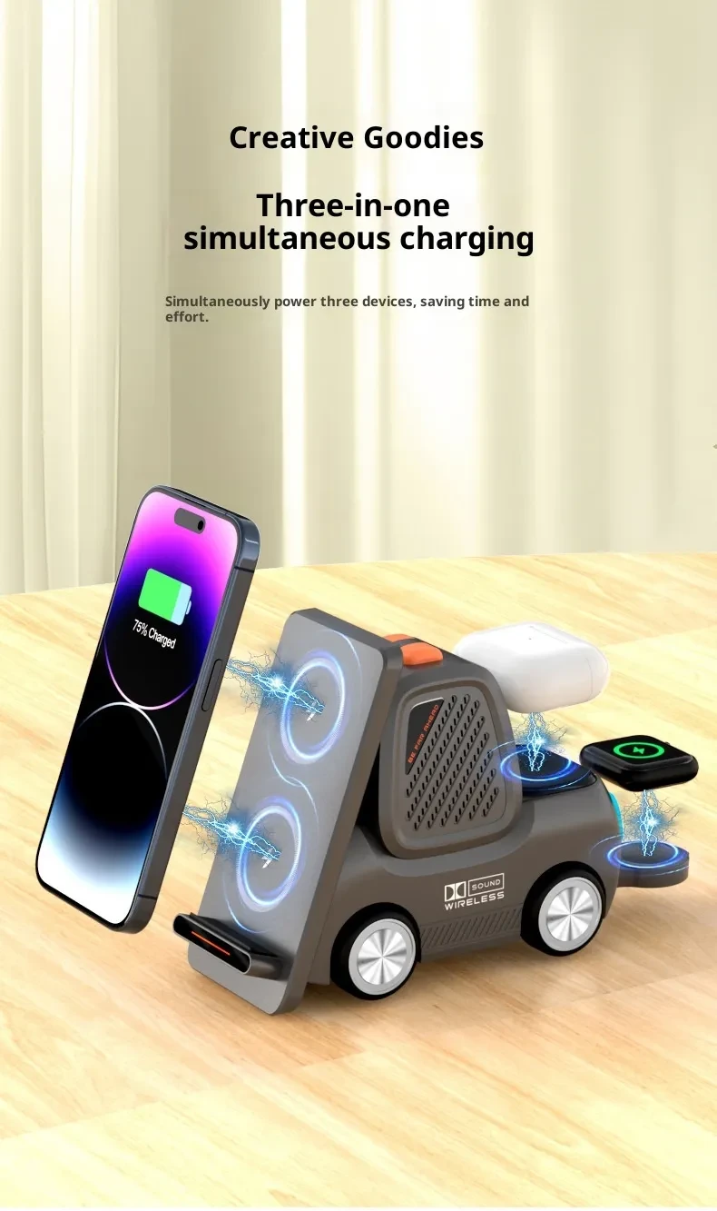 Three-in-one Wireless Charger Mobile Phone Holder Wireless