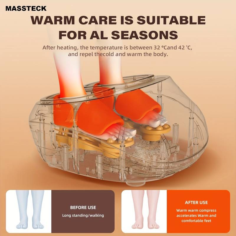 MASSTECK Shiatsu Foot Massager Machine – Deep Relief, Warm Comfort & All-Day Relaxation