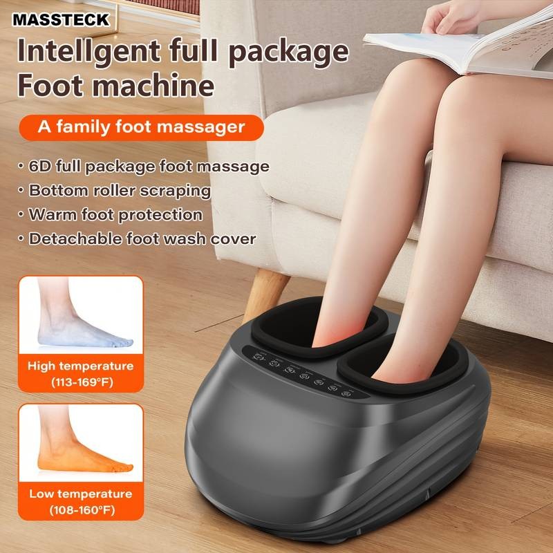 MASSTECK Shiatsu Foot Massager Machine – Deep Relief, Warm Comfort & All-Day Relaxation
