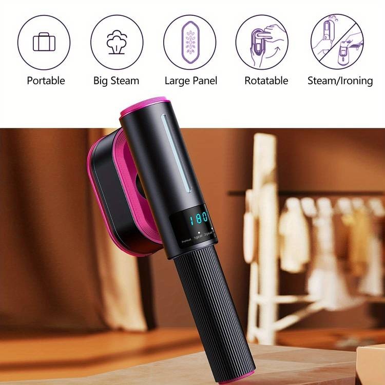 ESUPER 2-in-1 LED Rotating Garment Steamer – Modern Clothing Care Made Simple