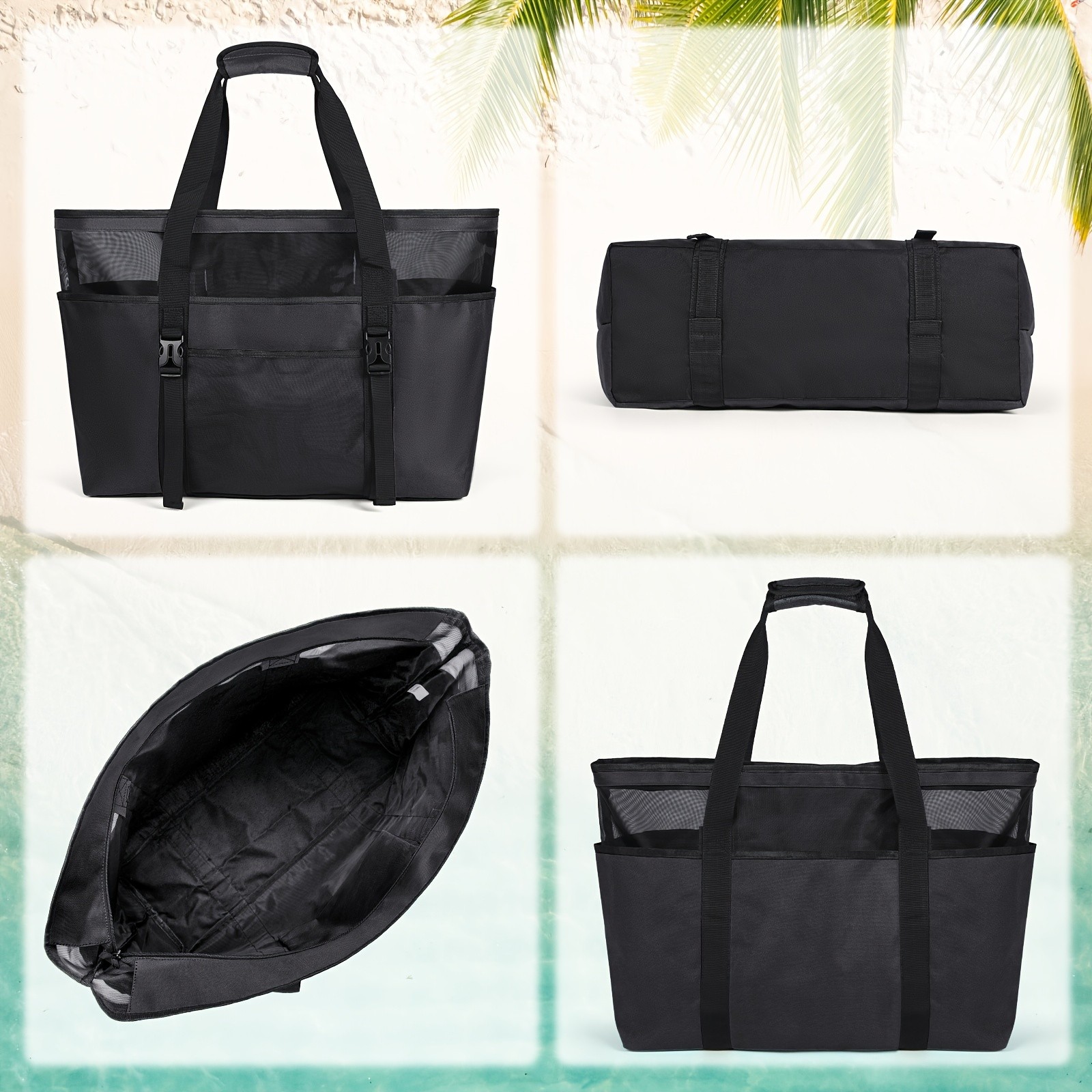 RAINSMORE Large Capacity Beach Tote – Spacious, Durable & Perfect for Family Beach Adventures