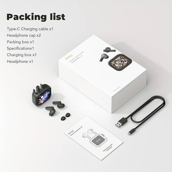 HTC NE40 TWS Wireless Earbuds – Smart Translation, Noise-Cancelling Calls & 48 Hours of Power