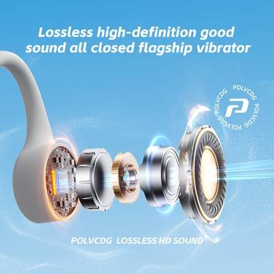 POLVCDG Wireless Bone Conduction Open-Ear Headphones – Waterproof, Comfortable & Built for Active Lifestyles