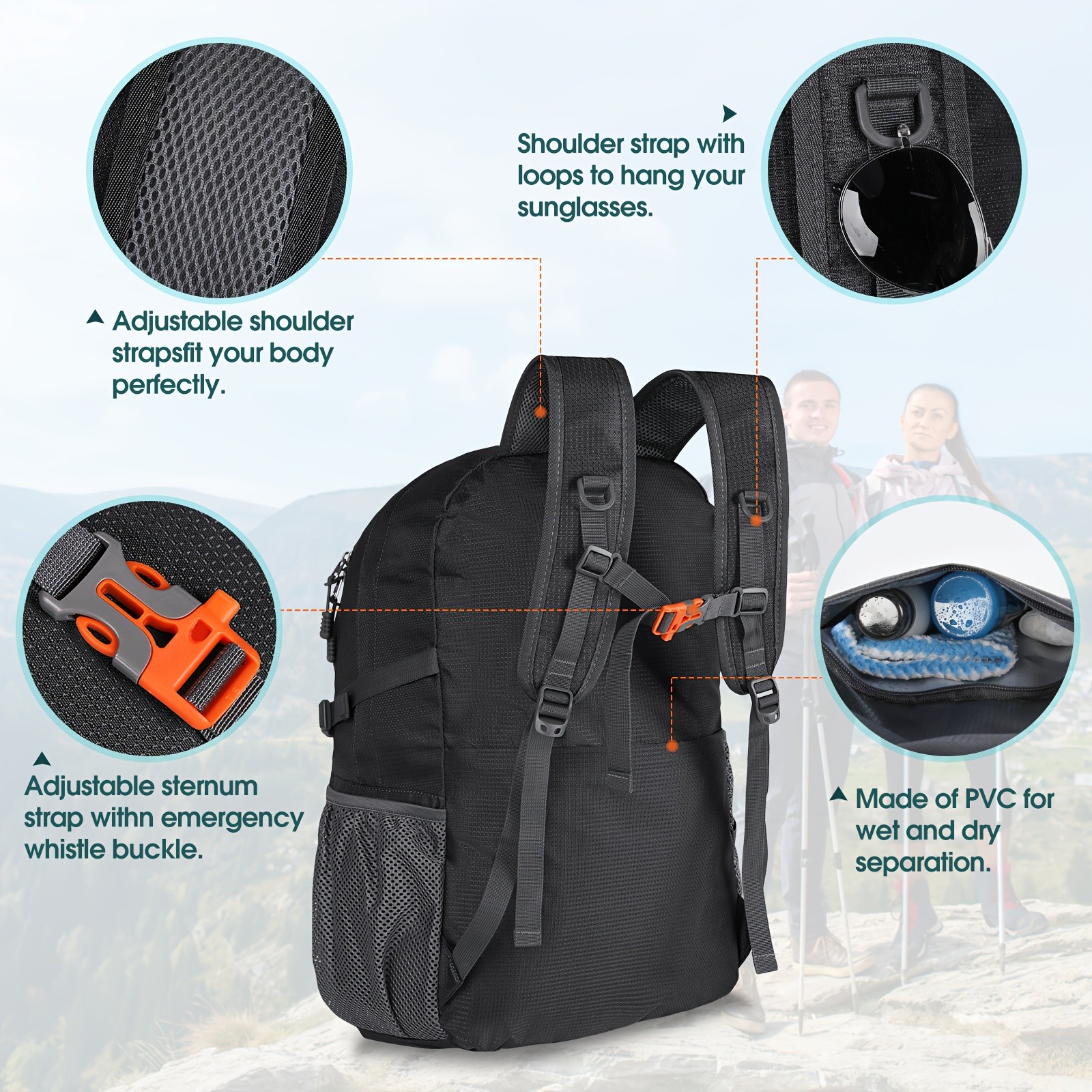 RAINSMORE 40L Unisex Hiking Backpack – Lightweight, Large-Capacity Comfort for NZ Outdoor Adventures