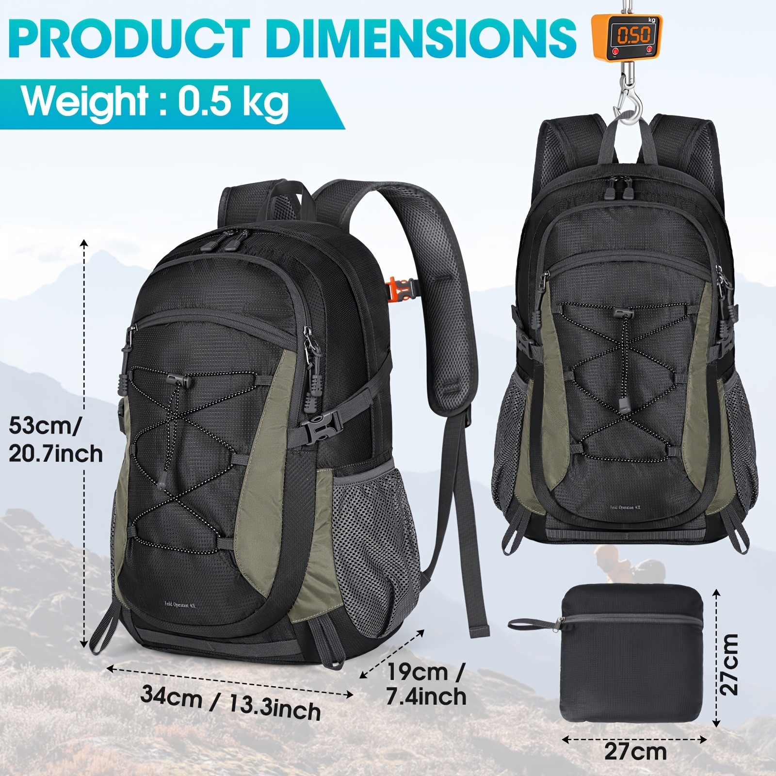 RAINSMORE 40L Unisex Hiking Backpack – Lightweight, Large-Capacity Comfort for NZ Outdoor Adventures