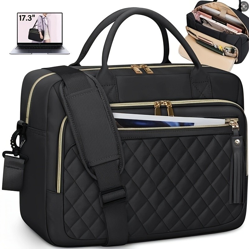RAINSMORE Women’s 43.94 cm Laptop Briefcase – Durable, Quilted & Professional for Work, Business & Travel